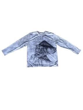 Spicy Tuna Shirt Mens XL White Grey Loose Fit Fishing UV Protection Mahi Mahi